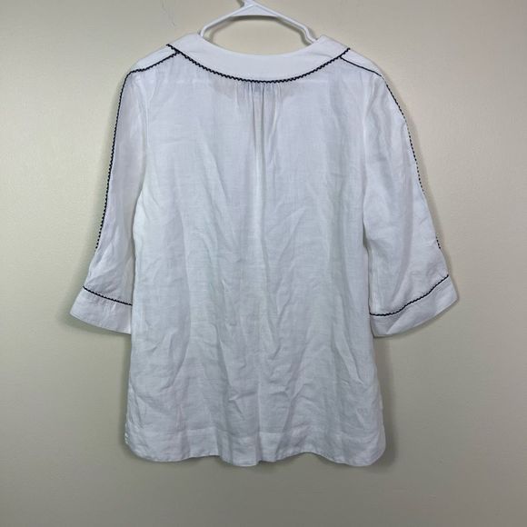 Jones New York White Tunic with Black Trim Size Medium - Picture 6 of 10